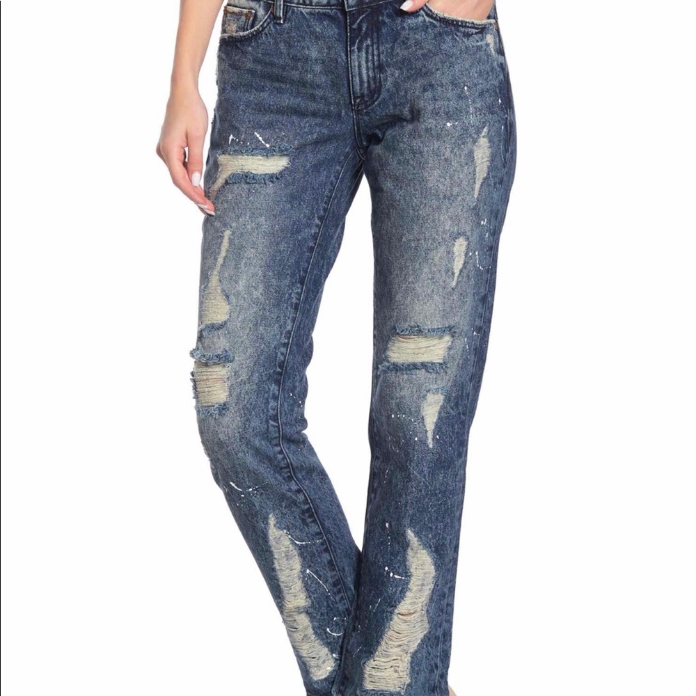 Rock Revival slouchy straight distressed jeans 25 - Picture 3 of 12